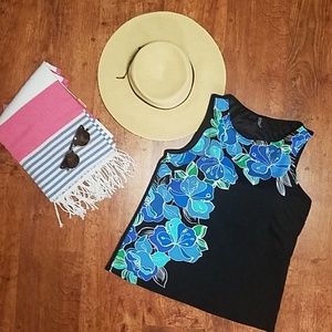 Lands End. High-neck Tankini Top